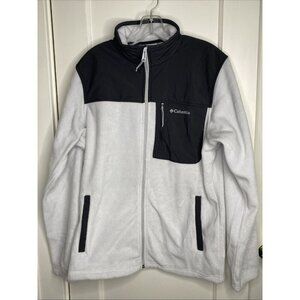 Columbia Men's Granite Steens Mountain Overlay Fleece Jacket White / Gray NWOT